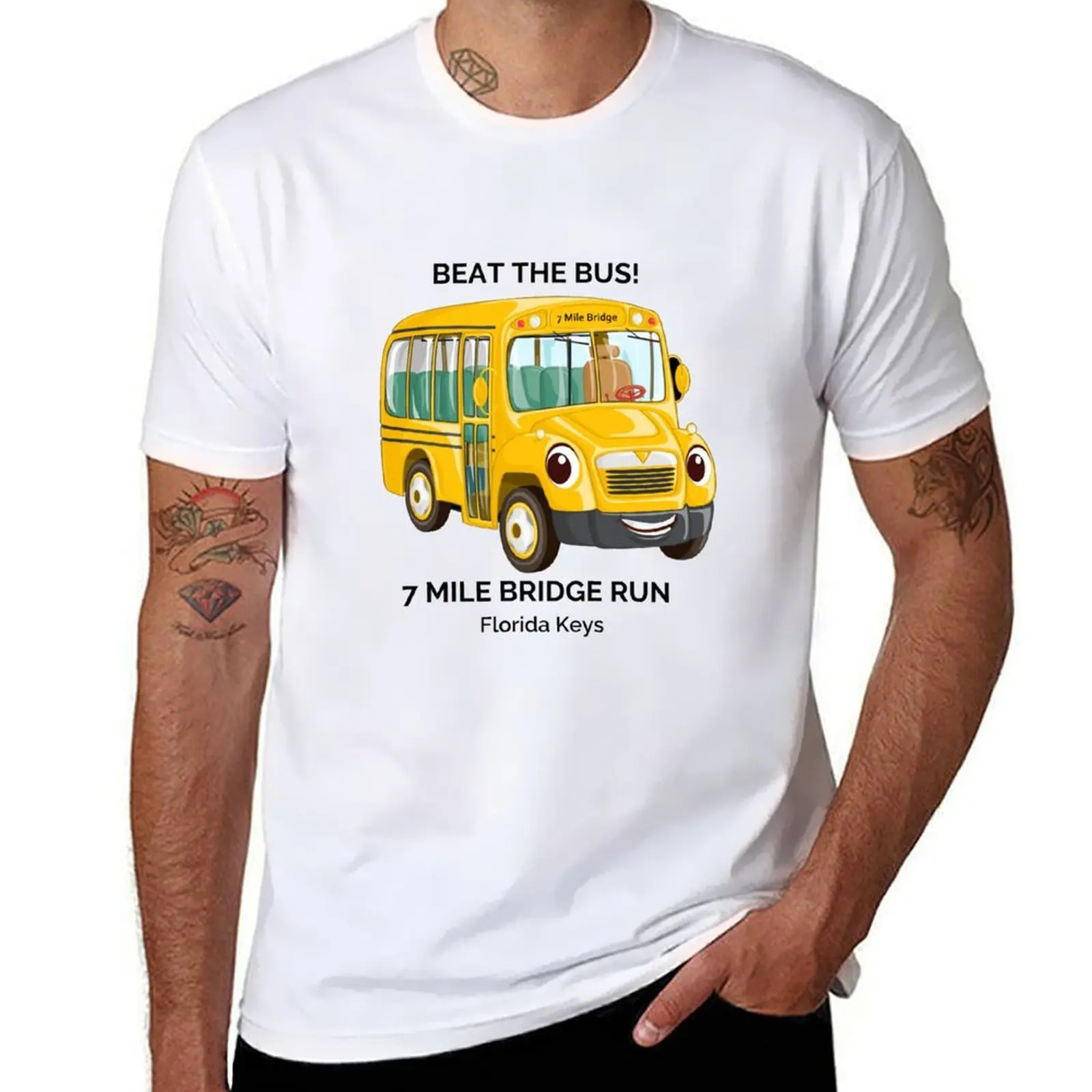Beat The Bus - Seven Mile Bridge Run T-Shirt Simple Line Art Print Tee
Beat The Bus - Seven Mile Bridge Run T-Shirt Simple Line Art Print Tee