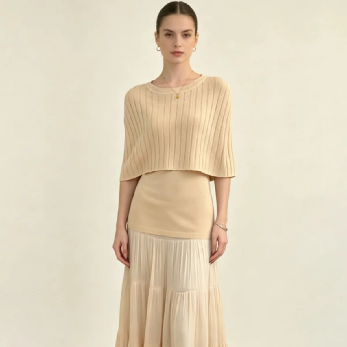 TOKO 2026 New Women Fashion Knit Shrug Top Short Sleeve Crew Neck Ribbed Oversized Elegant Casual Summer Blouse
TOKO 2026 New Women Fashion Knit Shrug Top Short Sleeve Crew Neck Ribbed Oversized Elegant Casual Summer Blouse