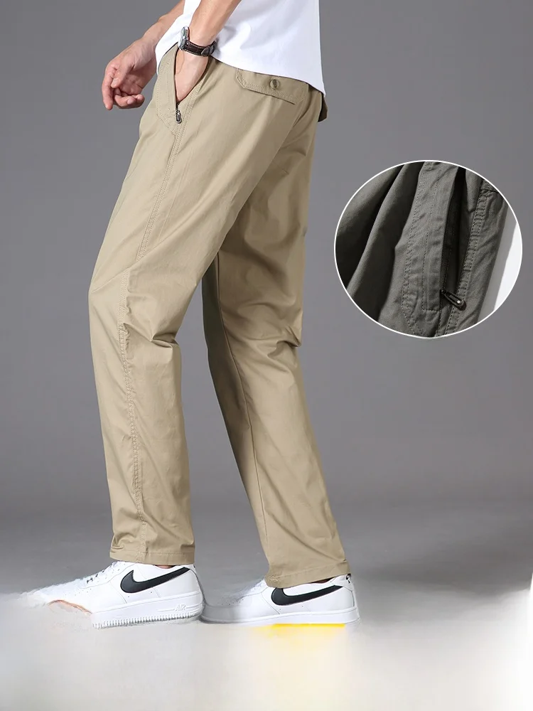 Мужские повседневные брюки из чистого хлопка на весну-лето, тонкие, с высокой талией, глубокой посадкой, с защитной молнией, свободного прямого кроя, для мужчин среднего возраста
Мужские повседневные брюки из чистого хлопка на весну-лето, тонкие, с высокой талией, глубокой посадкой, с защитной молнией, свободного прямого кроя, для мужчин среднего возраста
