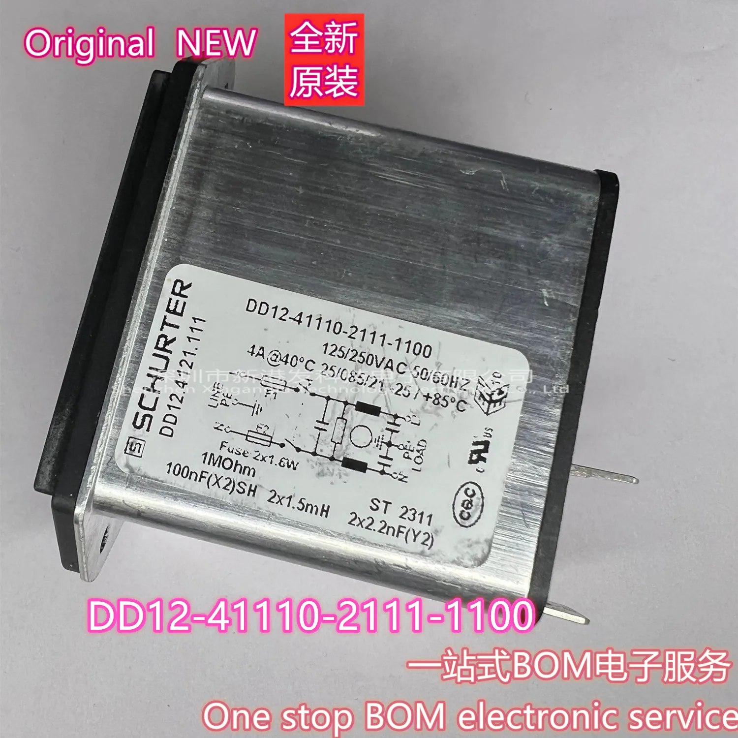 DD12.4121.111 DD12-41110-2111-1100 Filtered IEC Power Entry Module, IEC C14 4A, 250VAC, 2-Pole Switch Originla goods 1pcs/lot
DD12.4121.111 DD12-41110-2111-1100 Filtered IEC Power Entry Module, IEC C14 4A, 250VAC, 2-Pole Switch Originla goods 1pcs/lot