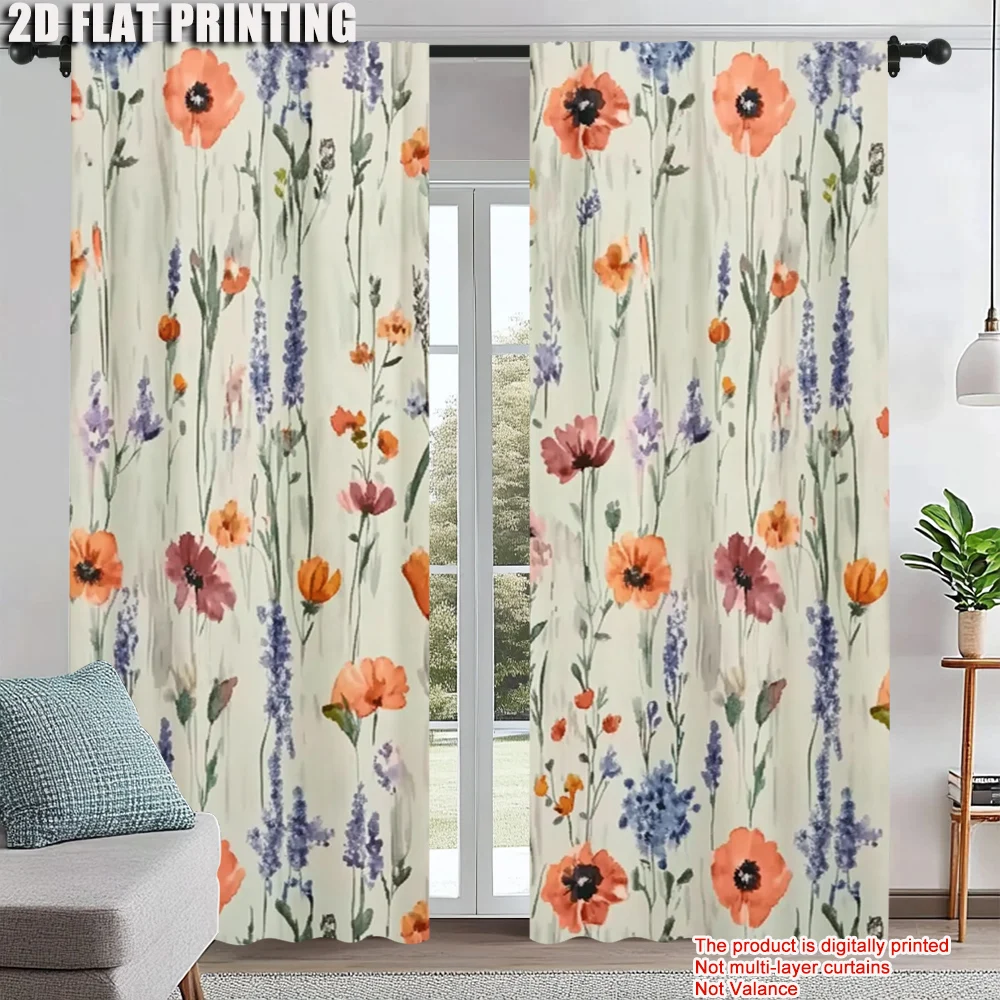 2Pcs Spring Garden Curtain Romantic Wild Flower Print Pattern Red Blue Purple Flowers Country Style Curtain Elegant Four Seasons
2Pcs Spring Garden Curtain Romantic Wild Flower Print Pattern Red Blue Purple Flowers Country Style Curtain Elegant Four Seasons