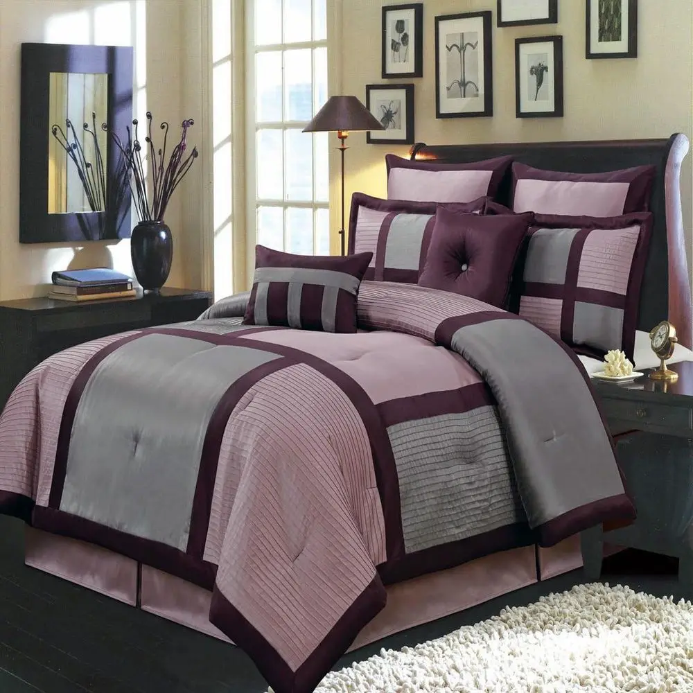 Morgan ple and Gray King Size Luxury 12 piece Comorter Set Includes Comorter, Bed Skirt, Pillow Shams, Decorative Pillows, lat S
Morgan ple and Gray King Size Luxury 12 piece Comorter Set Includes Comorter, Bed Skirt, Pillow Shams, Decorative Pillows, lat S