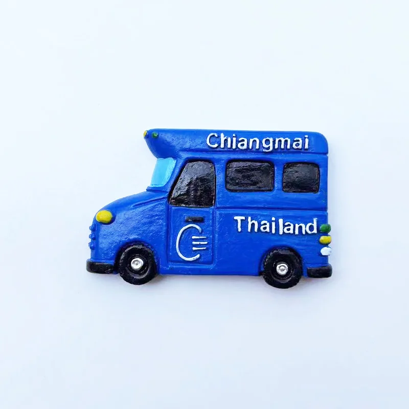 Chiangmai Thailand 3D Resin Fridge Magnets - Cute Decorative Refrigerator Magnets for Home , Unique Blue Bus Design
Chiangmai Thailand 3D Resin Fridge Magnets - Cute Decorative Refrigerator Magnets for Home , Unique Blue Bus Design