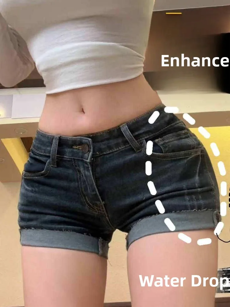 Summer New Women's Super ort Flared Jeans orts with Hip Pad Low Waist High Waist Cotton Stretch Denim Blue Casual Sle
Summer New Women's Super ort Flared Jeans orts with Hip Pad Low Waist High Waist Cotton Stretch Denim Blue Casual Sle