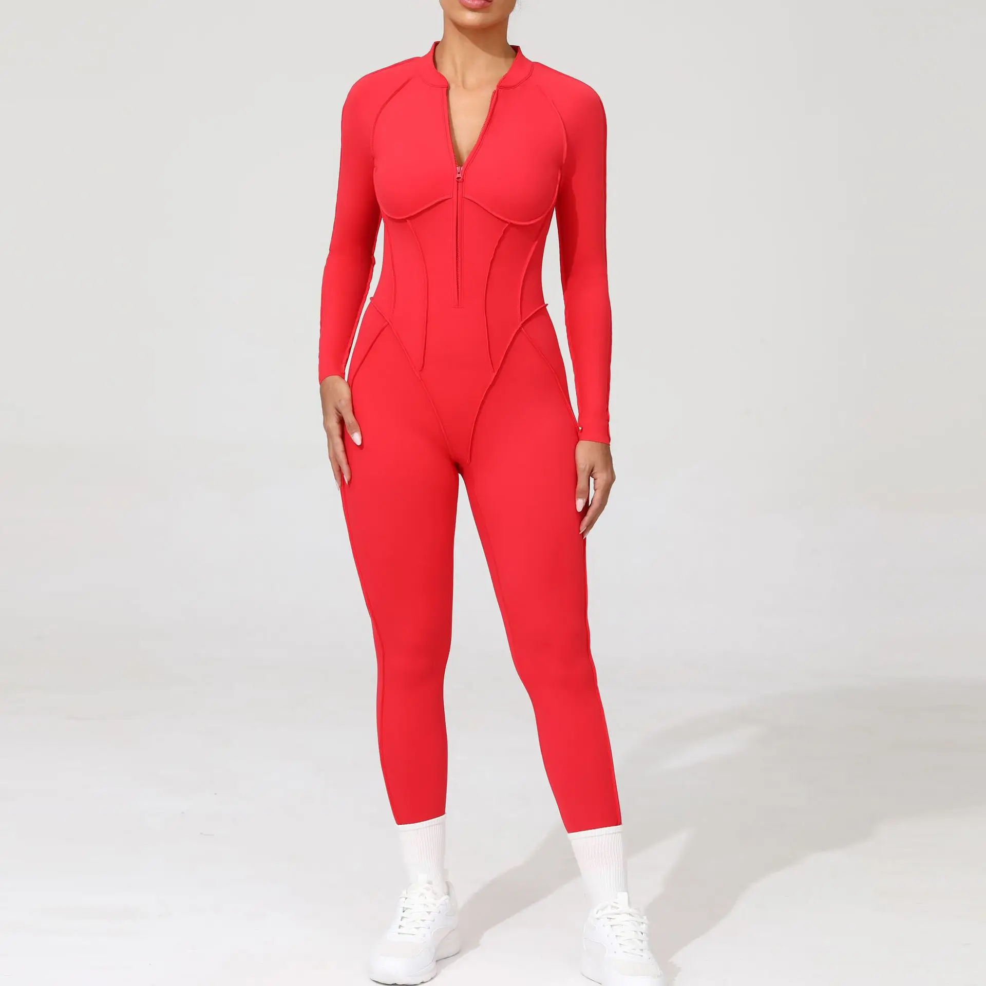 Seamless Yoga Jumpsuits Sports Fitness Peach Hip Tight Backless Zipper Long-sleeved Pant Workout Clothing Gym Bodysuit for Women
Seamless Yoga Jumpsuits Sports Fitness Peach Hip Tight Backless Zipper Long-sleeved Pant Workout Clothing Gym Bodysuit for Women