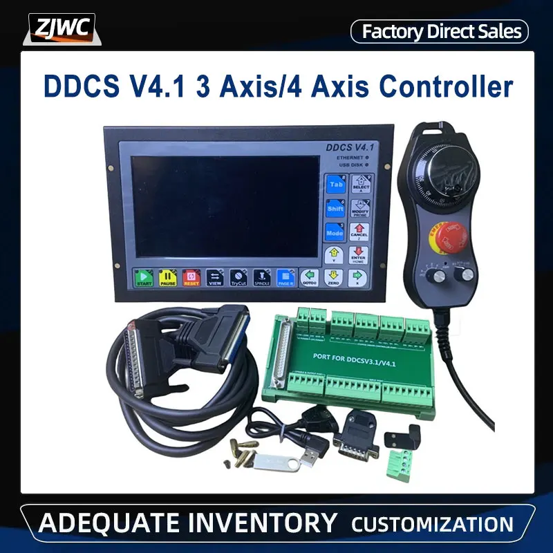 DDCS V4.1 G Code Off-line CNC Controller Support 500KHz 3 Axis/4 Axis USB Control System for Milling Machine With 7 Inch Screen
DDCS V4.1 G Code Off-line CNC Controller Support 500KHz 3 Axis/4 Axis USB Control System for Milling Machine With 7 Inch Screen