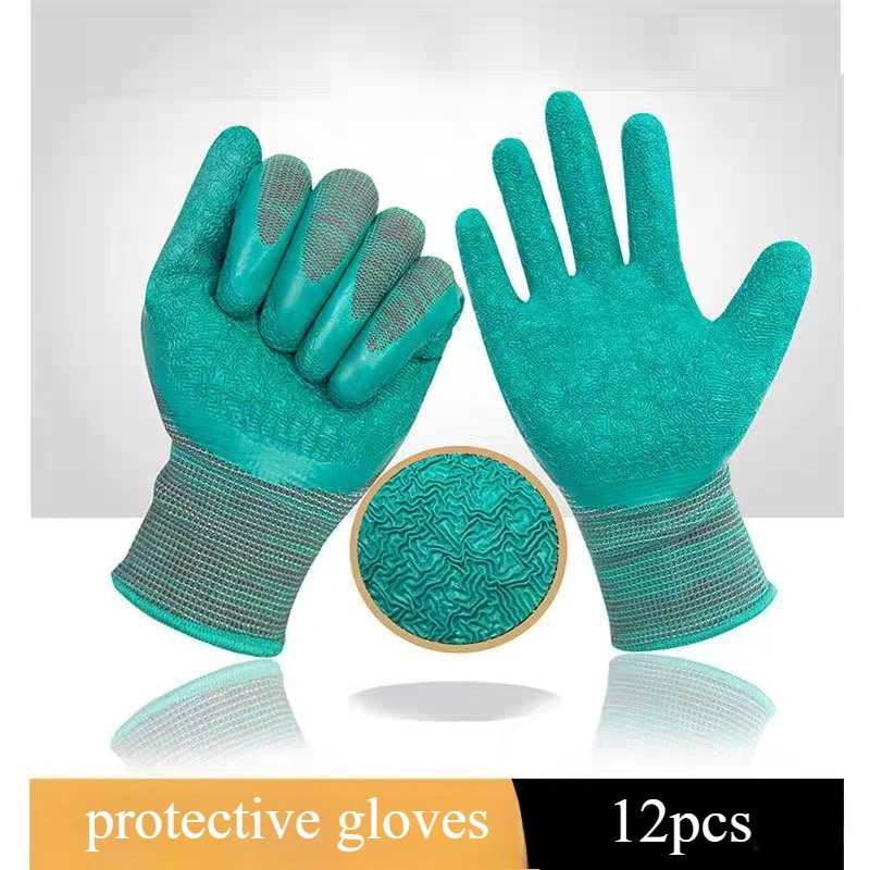 12pairs Thickened Wear-resistant Rubber Industrial Protective Gloves for Building Bricklaying and Anti-slip Work Safety Gloves
12pairs Thickened Wear-resistant Rubber Industrial Protective Gloves for Building Bricklaying and Anti-slip Work Safety Gloves