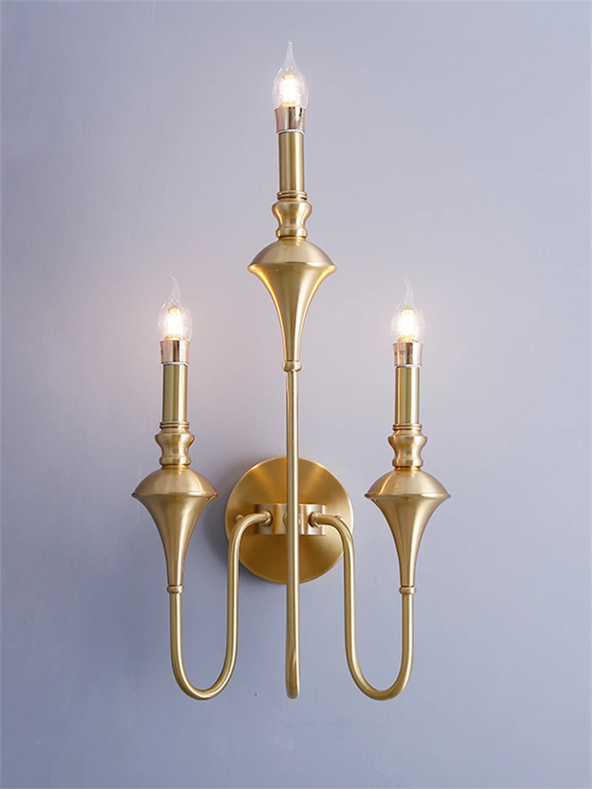 American country copper candle holder wall lamps bedroom living room luxury lamp French bedside bathroom sconces lights lighting
American country copper candle holder wall lamps bedroom living room luxury lamp French bedside bathroom sconces lights lighting