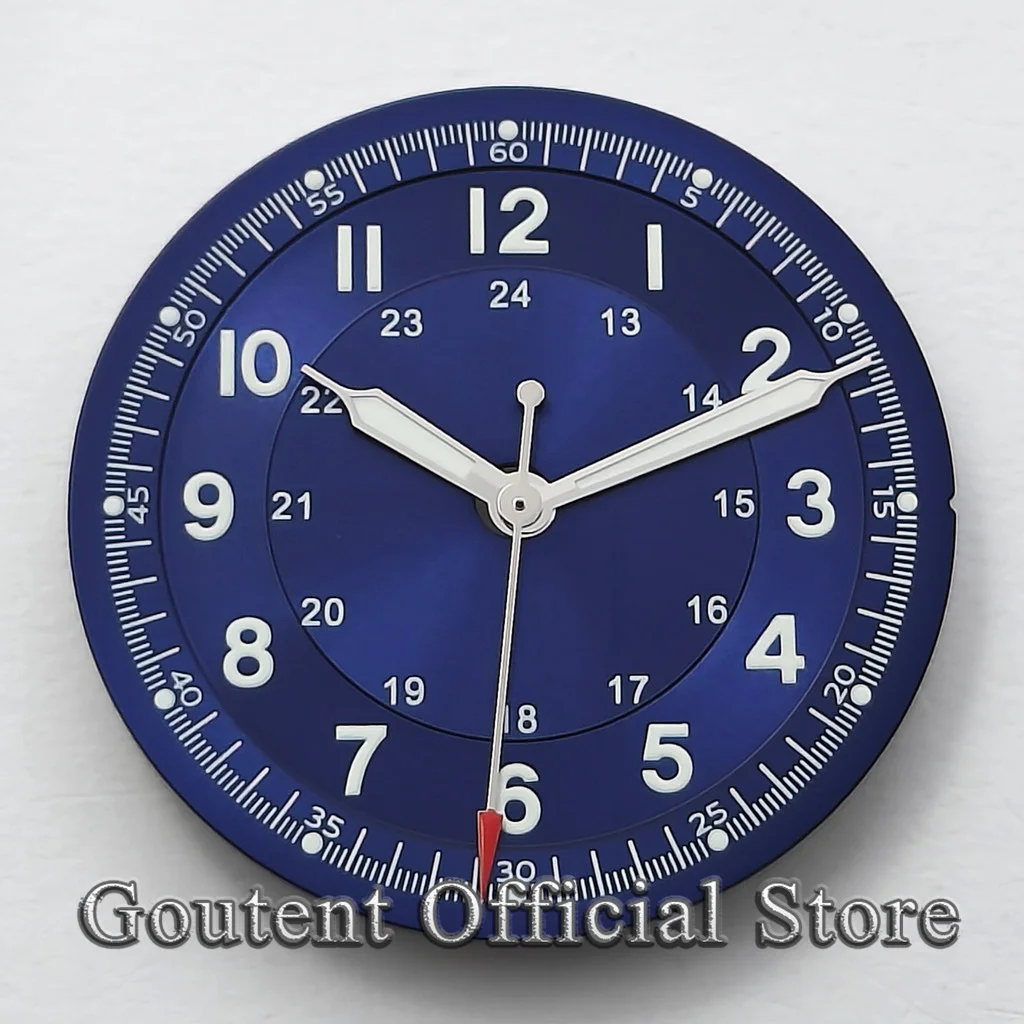 Goutent 29mm sterile blue dial+silver hands are suitable for NH34 NH35 NH36 movement watch accessories.
Goutent 29mm sterile blue dial+silver hands are suitable for NH34 NH35 NH36 movement watch accessories.