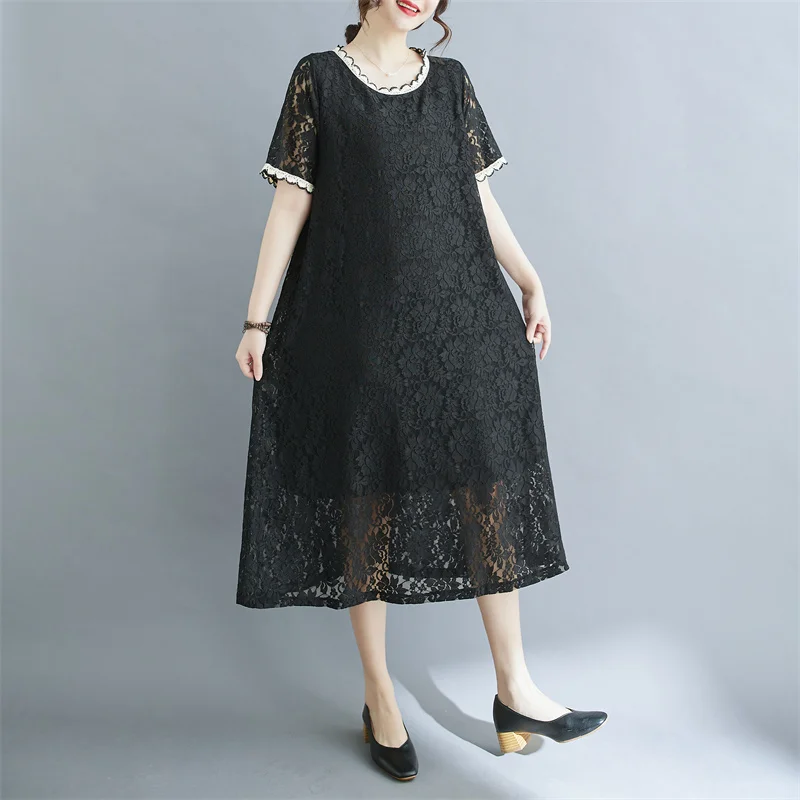 NYFS 2025 New Summer Dress Korea Loose Women's Dress Short Sleeve Lace Long Dresses Robe Elbise
NYFS 2025 New Summer Dress Korea Loose Women's Dress Short Sleeve Lace Long Dresses Robe Elbise