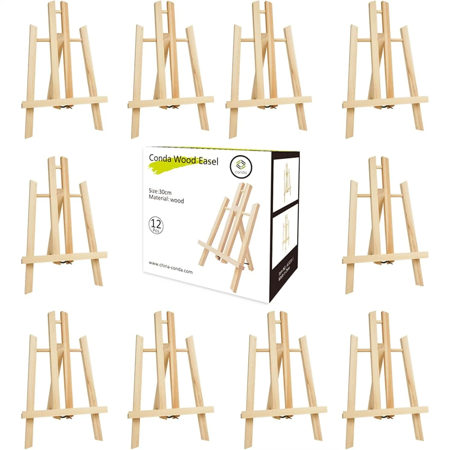 12 Pack Wooden Tabletop Easel for Painting and Display, 11.8" Small A-Frame Stand for 8x10 Canvas, Desk Easel for Photos and Art
12 Pack Wooden Tabletop Easel for Painting and Display, 11.8" Small A-Frame Stand for 8x10 Canvas, Desk Easel for Photos and Art