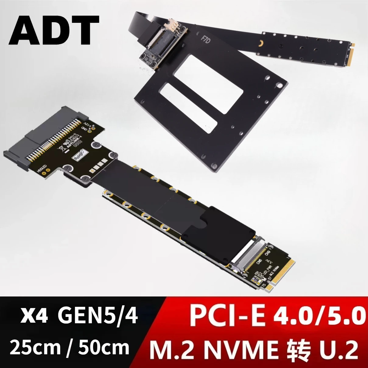 ADT GEN 5 M.2 NVMe to U.2/U.3/E1.S/E3.S SSD Extension Cable FFC Sata Power Cord PCI-E 5.0 X4 U.2 NVMe SSD Cards to M.2 NVMe Slot
ADT GEN 5 M.2 NVMe to U.2/U.3/E1.S/E3.S SSD Extension Cable FFC Sata Power Cord PCI-E 5.0 X4 U.2 NVMe SSD Cards to M.2 NVMe Slot