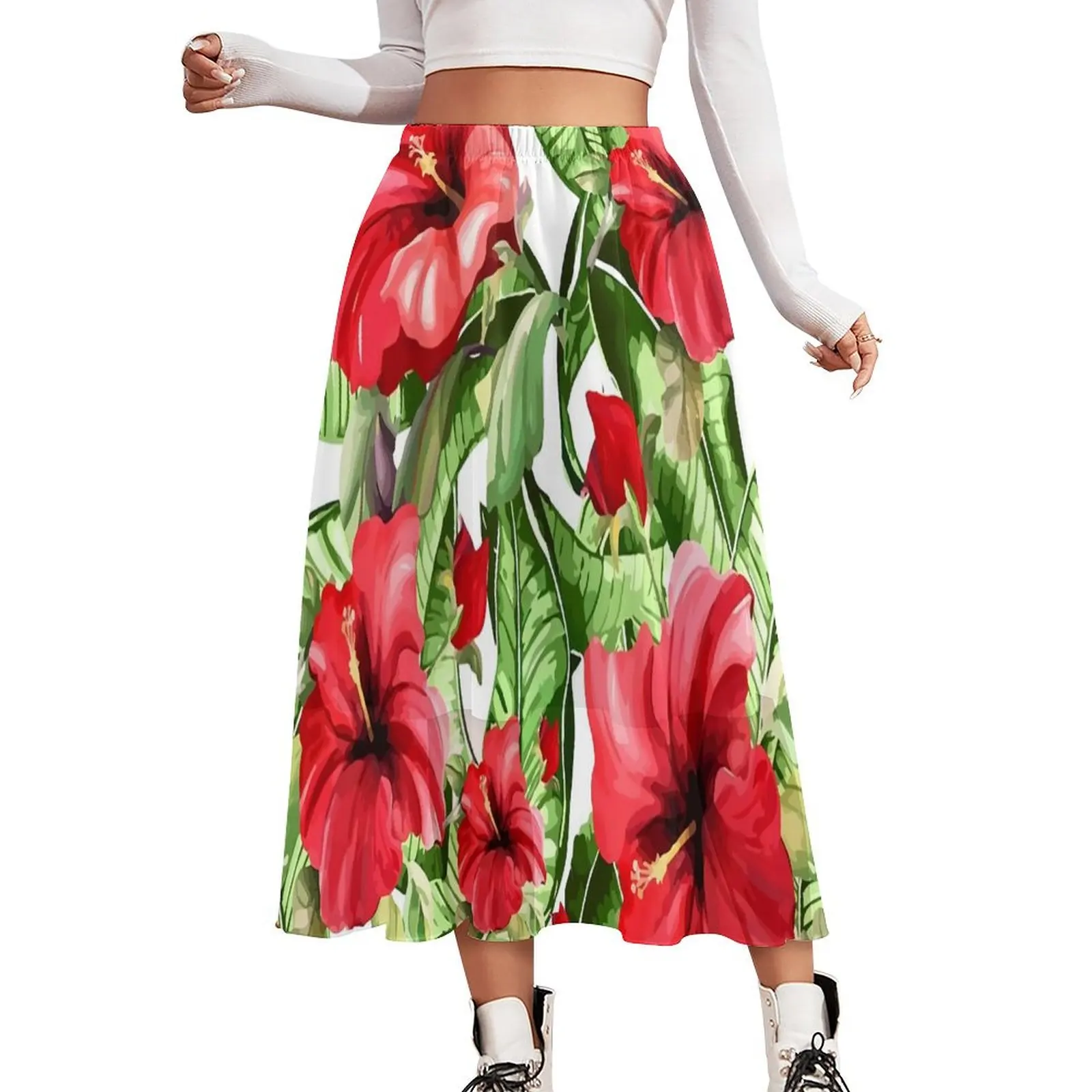 Red Lily Floral Skirt Palm And Lily Trendy Long Skirts Summer Street Fashion High Waist Chiffon Custom Oversize A-line Skirt
Red Lily Floral Skirt Palm And Lily Trendy Long Skirts Summer Street Fashion High Waist Chiffon Custom Oversize A-line Skirt