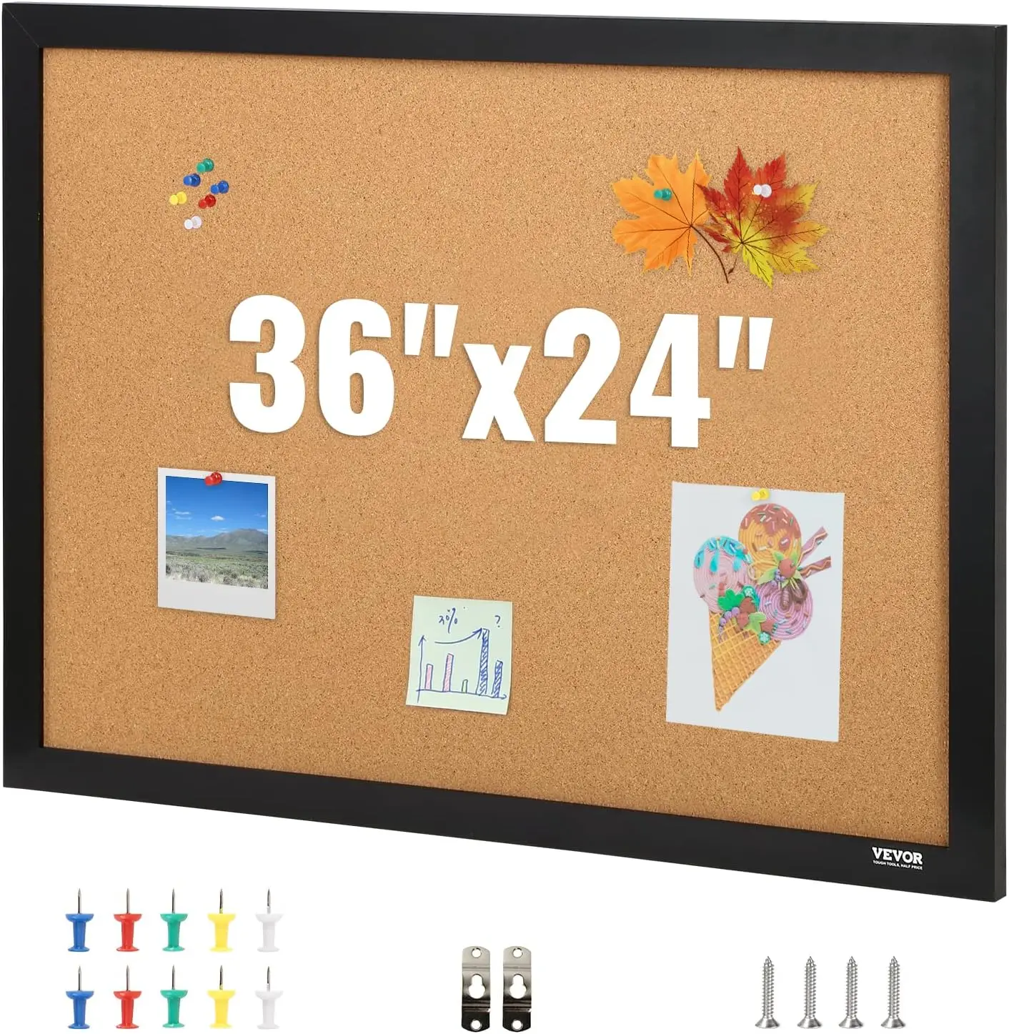 Cork Board 24x36, Large Bulletin Board with Black MDF Frame, Wall Mounted Pin Board for Office, School, Home Decor, Self-Healing
Cork Board 24x36, Large Bulletin Board with Black MDF Frame, Wall Mounted Pin Board for Office, School, Home Decor, Self-Healing