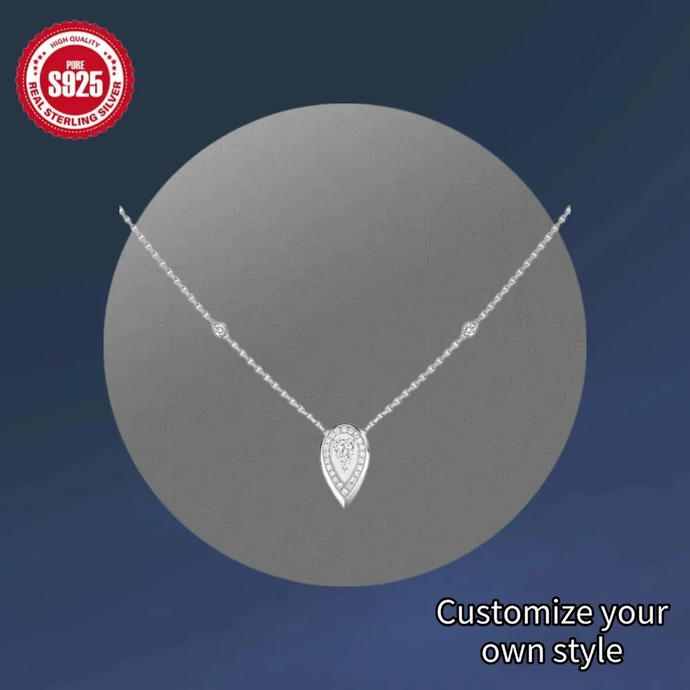 S925 Sterling Silver Water Drop Shaped Diamond Necklaces Luxurious And Charming Jewelry, Valentine's Day Gift
S925 Sterling Silver Water Drop Shaped Diamond Necklaces Luxurious And Charming Jewelry, Valentine's Day Gift