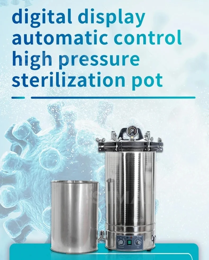 18L/24L/30L Autoclave Steam Sterilizer | Portable High Temperature Pressure Sterilization Pot for Medical/Surgical
18L/24L/30L Autoclave Steam Sterilizer | Portable High Temperature Pressure Sterilization Pot for Medical/Surgical