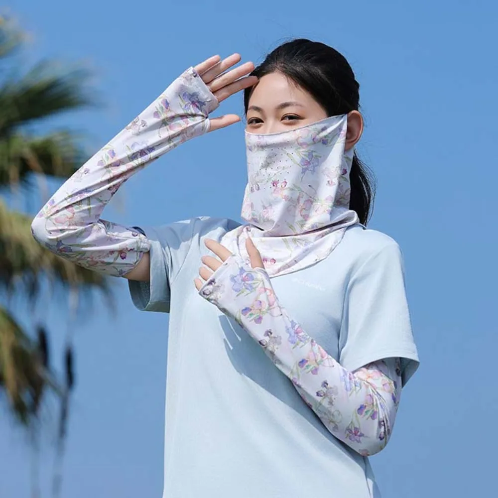 3pcs Breathable Floral Ice Silk Mask UPF50+ Elastic Ice Silk Sunscreen Sleeves Polyester Quick Drying Sunshade Arm Cover
3pcs Breathable Floral Ice Silk Mask UPF50+ Elastic Ice Silk Sunscreen Sleeves Polyester Quick Drying Sunshade Arm Cover