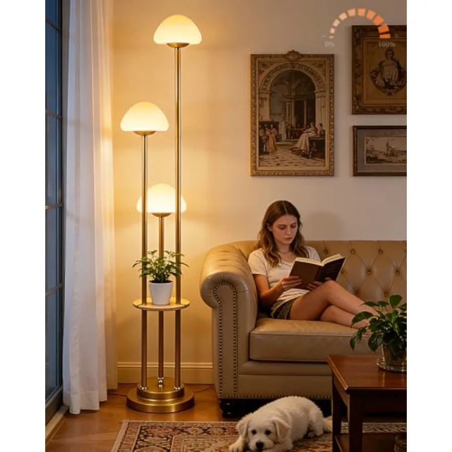 Gold Dimmable Floor Lamp with Table Modern Floor Lamps with Mushroom Shades and Bulbs 3000K Warm Lights Tall Standing Lamp for
Gold Dimmable Floor Lamp with Table Modern Floor Lamps with Mushroom Shades and Bulbs 3000K Warm Lights Tall Standing Lamp for