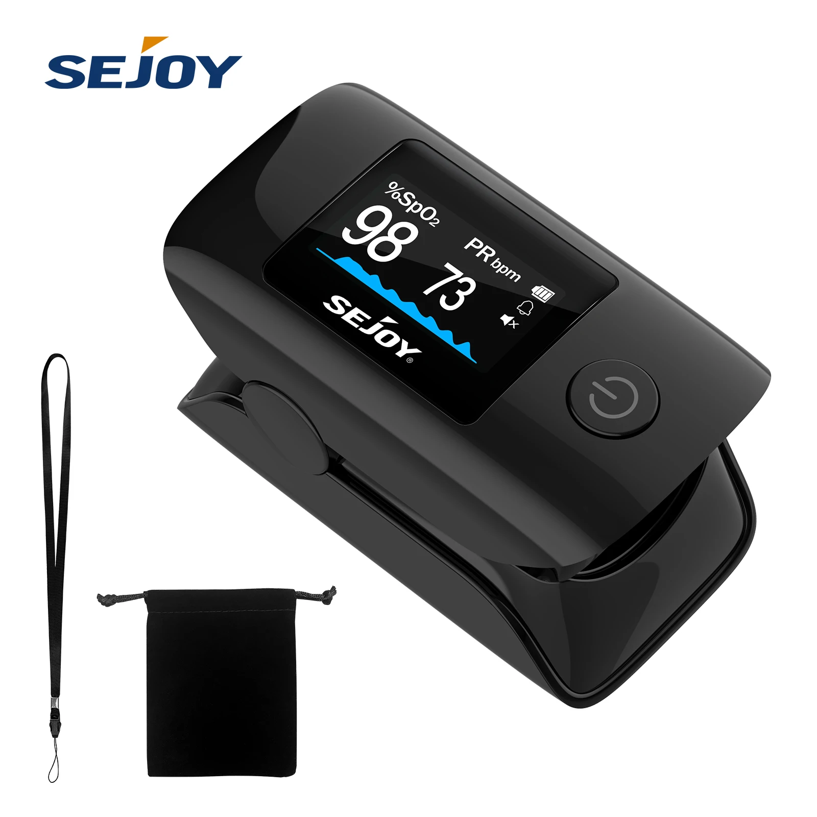 SEJOY Pulse Oximeter Fingertip SpO2 Blood Oxygen and Heart Rate Monitor Portable O2 Meter for Sports, Running, Fitness, Hiking 
SEJOY Pulse Oximeter Fingertip SpO2 Blood Oxygen and Heart Rate Monitor Portable O2 Meter for Sports, Running, Fitness, Hiking
