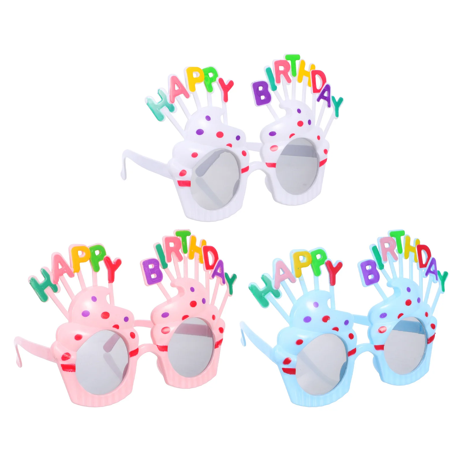 3Pcs Women Birthday Sunglasses Novelty Happy Birthday Cake Glasses Party Photo Booth Props Fun Eyewear Party Glasses 
3Pcs Women Birthday Sunglasses Novelty Happy Birthday Cake Glasses Party Photo Booth Props Fun Eyewear Party Glasses