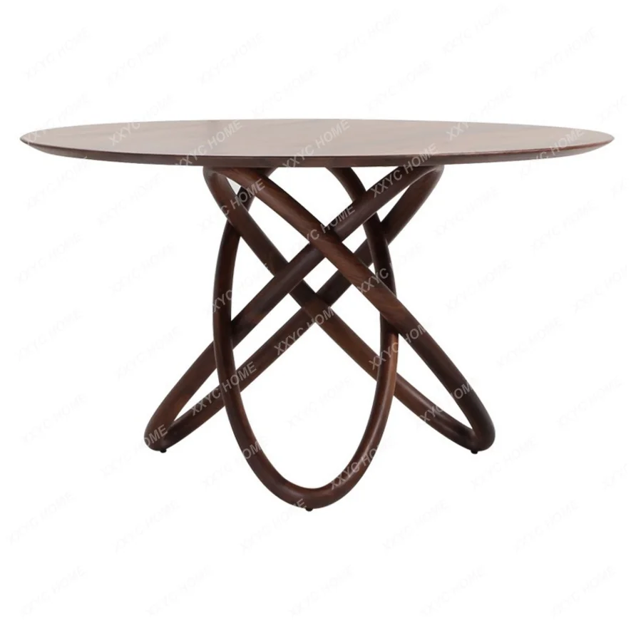 minimalist round dining table North American black walnut log casual small round table solid wood dining table
minimalist round dining table North American black walnut log casual small round table solid wood dining table