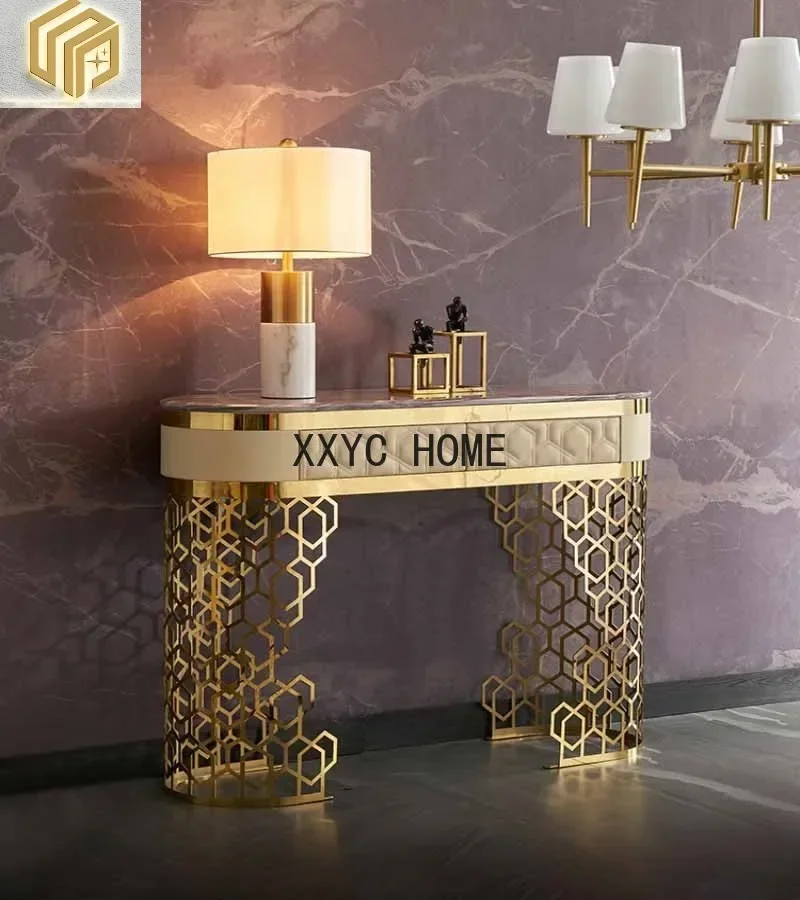 Light luxury foyer cabinet, minimalist living room, stainless steel marble storage cabinet, foyer table
Light luxury foyer cabinet, minimalist living room, stainless steel marble storage cabinet, foyer table
