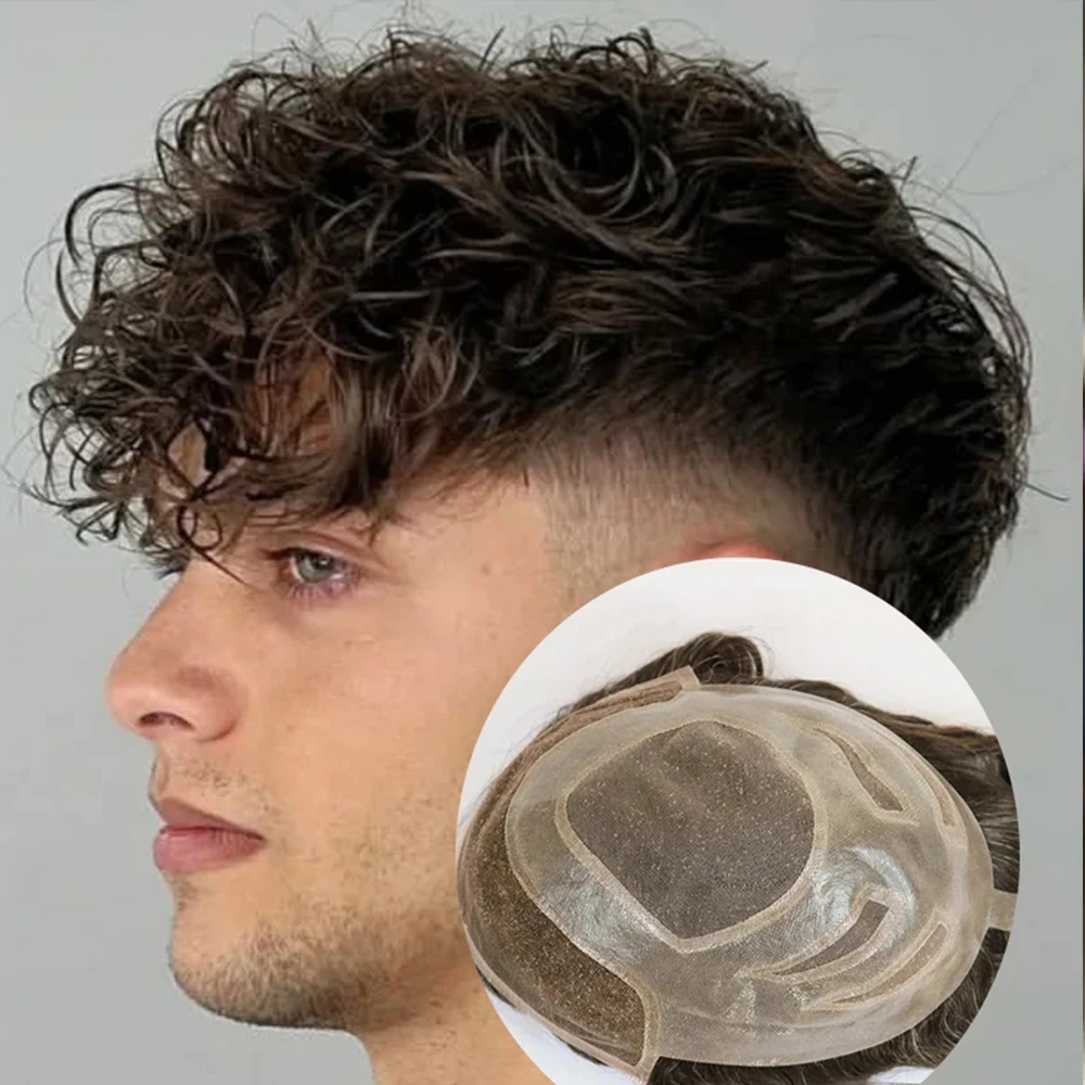 25mm Curly Ask Brown Grey Durable Versalite Lace Pu System Undetectable Bleached Knots Human Hair Baldness Men's Capillar Prosth
25mm Curly Ask Brown Grey Durable Versalite Lace Pu System Undetectable Bleached Knots Human Hair Baldness Men's Capillar Prosth