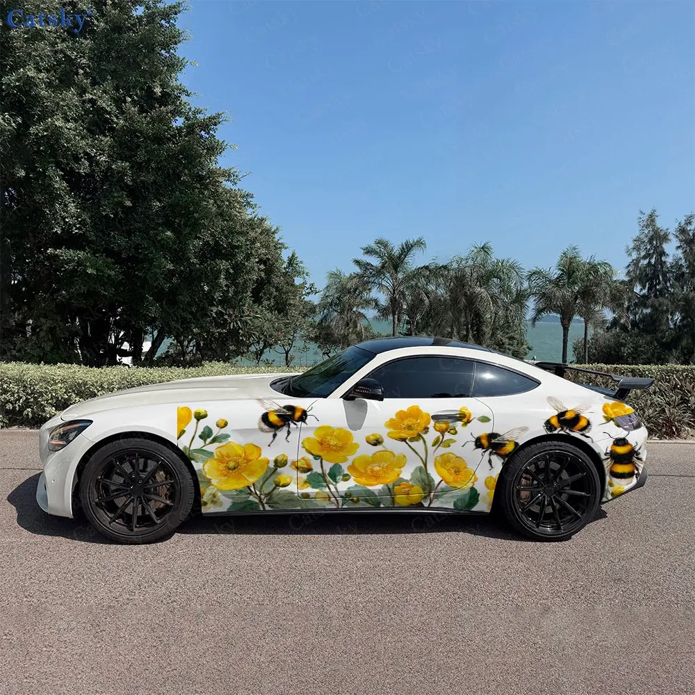 2pcs Forest Style Yellow Flower & Bee Car Side Wraps, Self-Adhesive PVC Waterproof & Scratch-Resistant Stickers, Car Accessory
2pcs Forest Style Yellow Flower & Bee Car Side Wraps, Self-Adhesive PVC Waterproof & Scratch-Resistant Stickers, Car Accessory