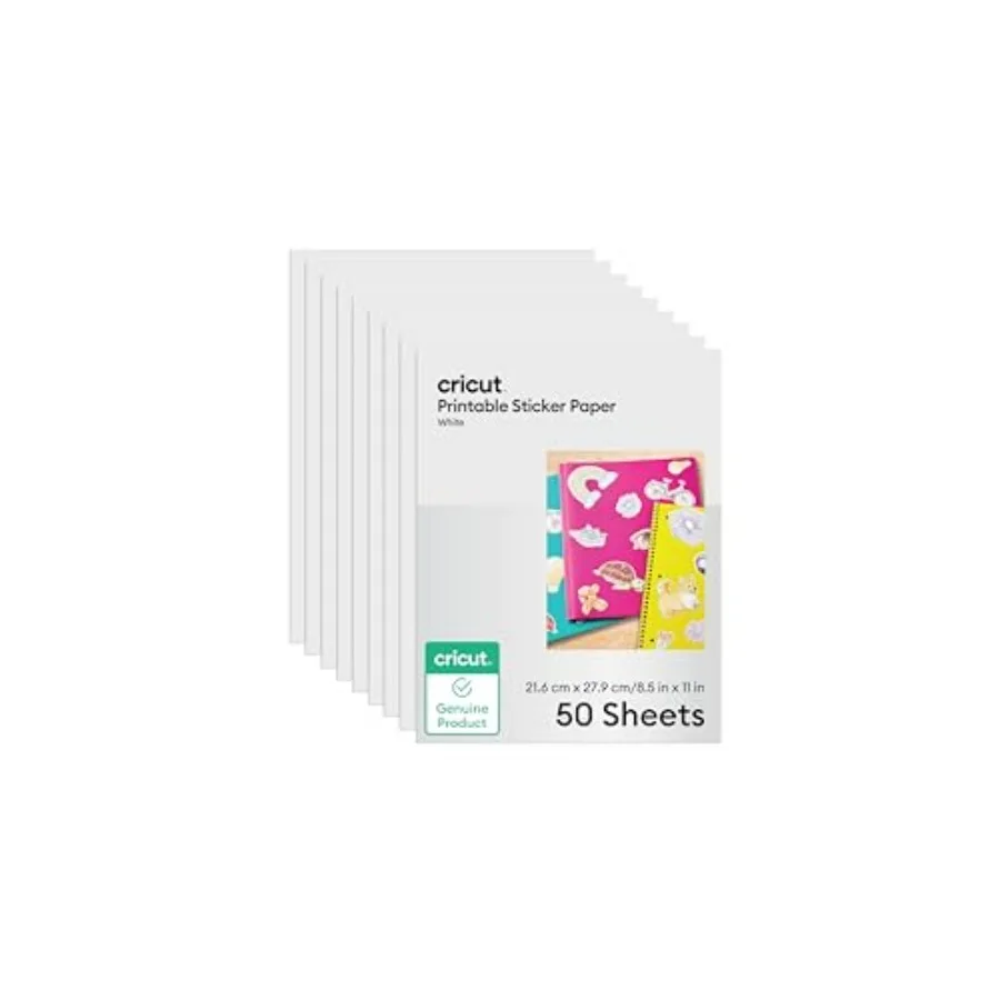 Sticker Paper 50 White Sheets, 8.5x11,Printable Stickers For Inkjet Printers - Works with Joy Xtra, Explore, and Maker Machines
Sticker Paper 50 White Sheets, 8.5x11,Printable Stickers For Inkjet Printers - Works with Joy Xtra, Explore, and Maker Machines