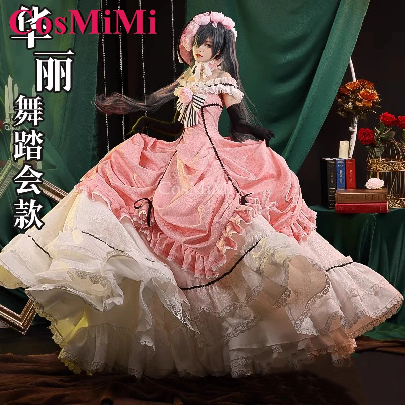 CosMiMi Anime Black Butler Ciel Phantomhive Cosplay Costume Robin Gorgeous Pink Formal Dress Carnival Party Role Play Clothing
CosMiMi Anime Black Butler Ciel Phantomhive Cosplay Costume Robin Gorgeous Pink Formal Dress Carnival Party Role Play Clothing