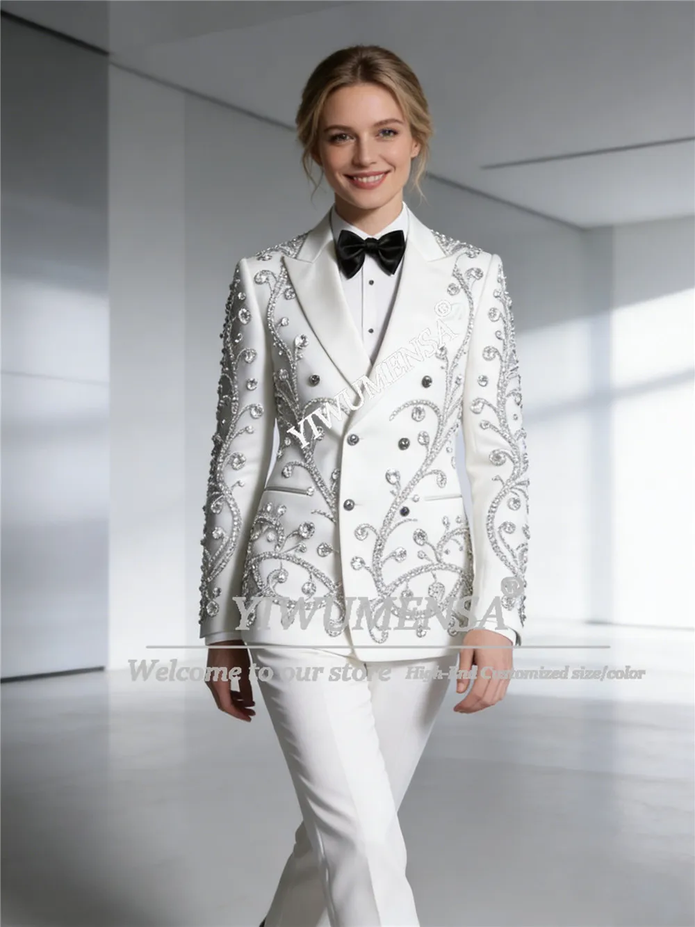 Luxury Jewelry Stones Women Suits Formal Party Wedding Tuxedos Customized Bride's Mother Dress 2 Piece Set Lady Business Outfits
Luxury Jewelry Stones Women Suits Formal Party Wedding Tuxedos Customized Bride's Mother Dress 2 Piece Set Lady Business Outfits