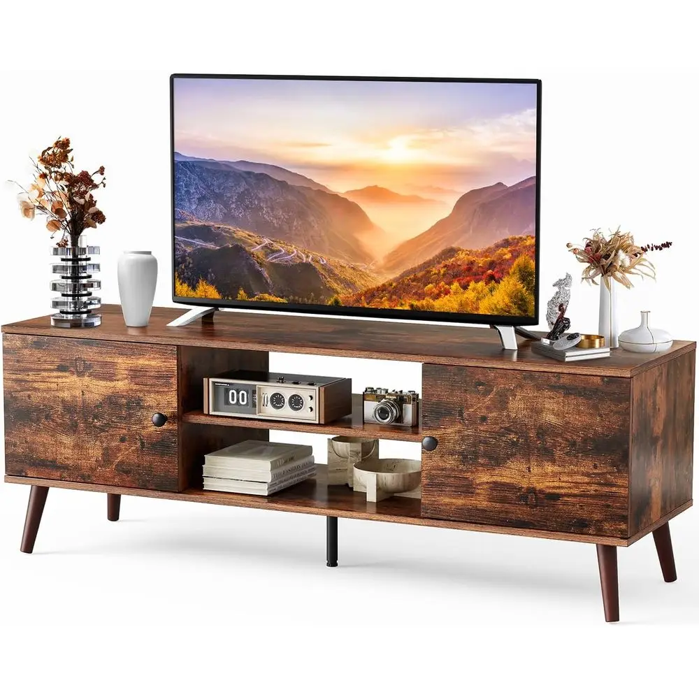 Mid-Century Modern Entertainment Center for 55-60 Inch TVs with Storage and Wooden Media Console
Mid-Century Modern Entertainment Center for 55-60 Inch TVs with Storage and Wooden Media Console