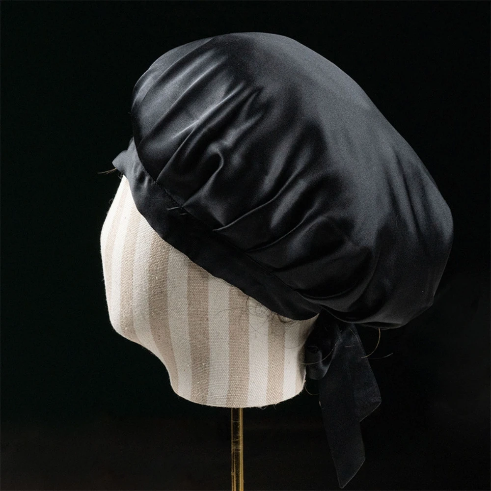 "100% Silk Sleeping Cap, Black Color with Ribbon Tie, 19 Momme Mulberry Silk Bonnet, Luxury Natural Silk Night Cap"
"100% Silk Sleeping Cap, Black Color with Ribbon Tie, 19 Momme Mulberry Silk Bonnet, Luxury Natural Silk Night Cap"