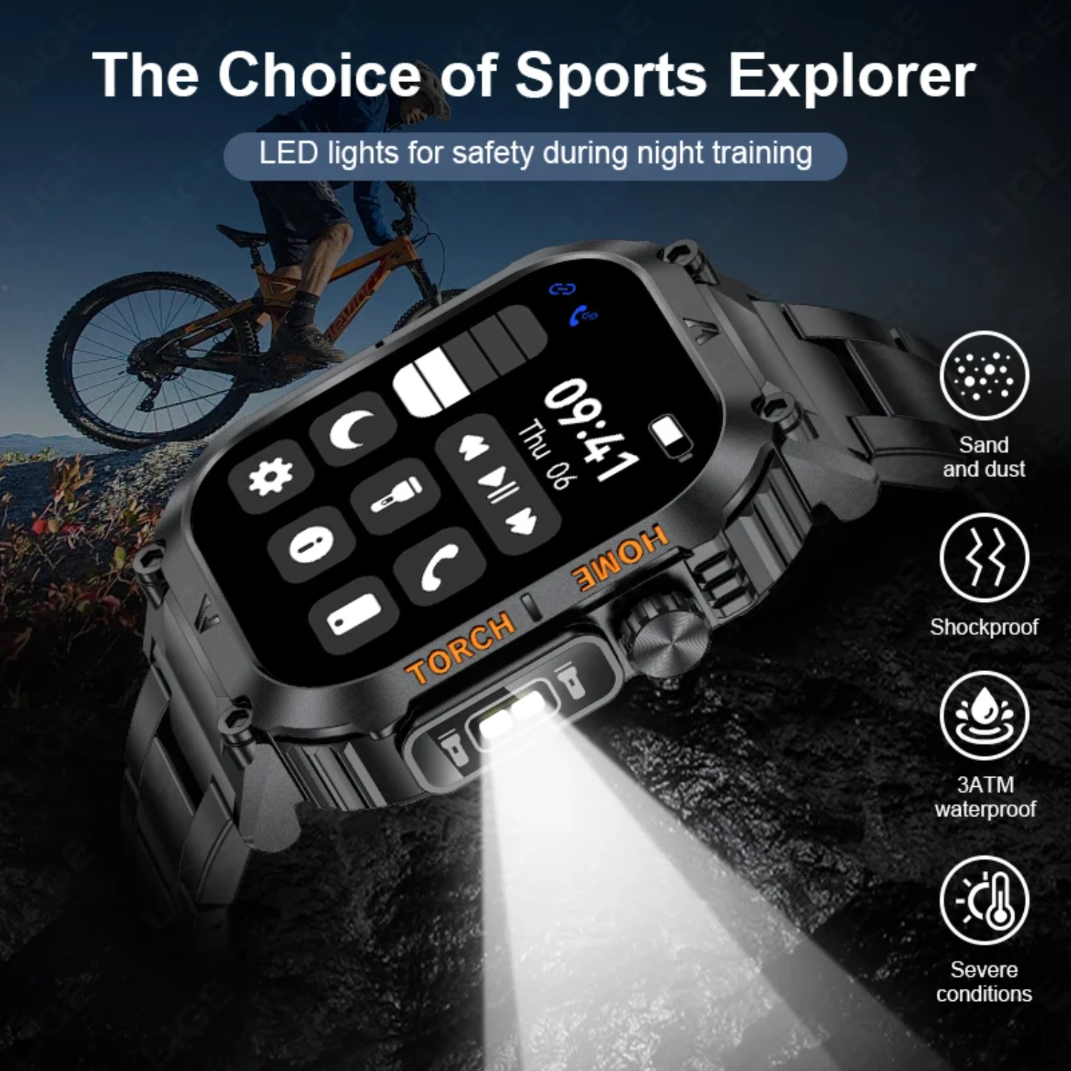 Flashlight Smartwatch Men Compass Sport Waterproof Watch Blood Pressure Monitoring Bluetooth Call Smart watch Men
Flashlight Smartwatch Men Compass Sport Waterproof Watch Blood Pressure Monitoring Bluetooth Call Smart watch Men