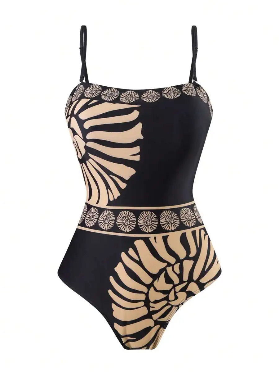 Women Printed Bandeau One Piece Swimsuit With Floral Pattern Beach Vacation Swimwear
Women Printed Bandeau One Piece Swimsuit With Floral Pattern Beach Vacation Swimwear