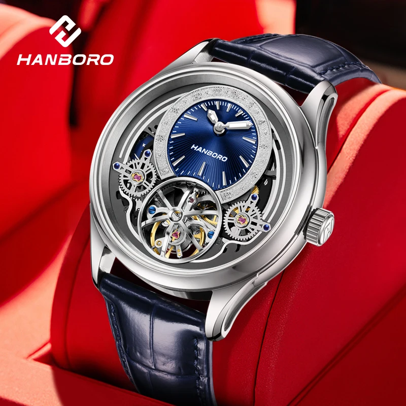 HANBORO Gear Rider Genuine Leather Strap Skeleton Carving Crafted Deep Waterproof Men's High Luxury Mechanical Watch
HANBORO Gear Rider Genuine Leather Strap Skeleton Carving Crafted Deep Waterproof Men's High Luxury Mechanical Watch