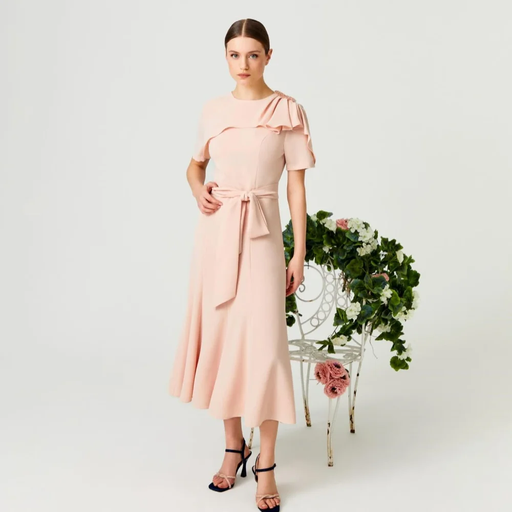 Customized Classic Jersey Draped Pleat Sash A-line Scoop Neck Midi Dresses Prom Dresses Modern Style Chinese Style Exquisite Hi
Customized Classic Jersey Draped Pleat Sash A-line Scoop Neck Midi Dresses Prom Dresses Modern Style Chinese Style Exquisite Hi