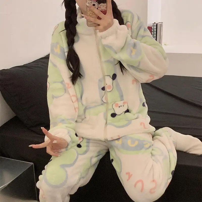 Kawaii Cartoon Pochacco Flannel Pajama Set Women's Zip-Up Keep Warm Sleepwear Cute Plush Loungewear Hello Kitty Pajamas Pants
Kawaii Cartoon Pochacco Flannel Pajama Set Women's Zip-Up Keep Warm Sleepwear Cute Plush Loungewear Hello Kitty Pajamas Pants