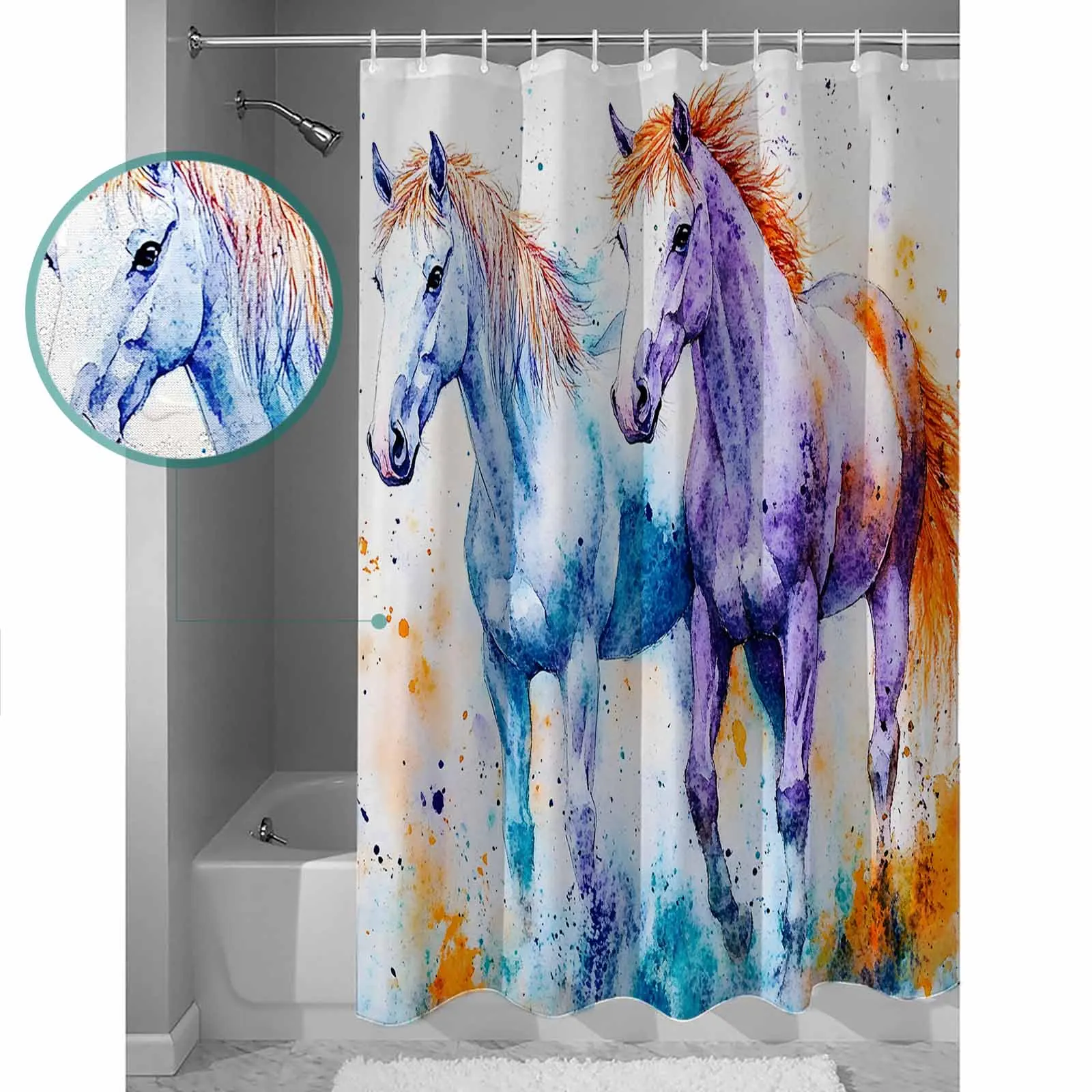 Акварельная занавеска для душа с изображением лошади, высокое качество, водонепроницаемая ткань для ванной комнаты, туалет, простой стиль, декор
Акварельная занавеска для душа с изображением лошади, высокое качество, водонепроницаемая ткань для ванной комнаты, туалет, простой стиль, декор