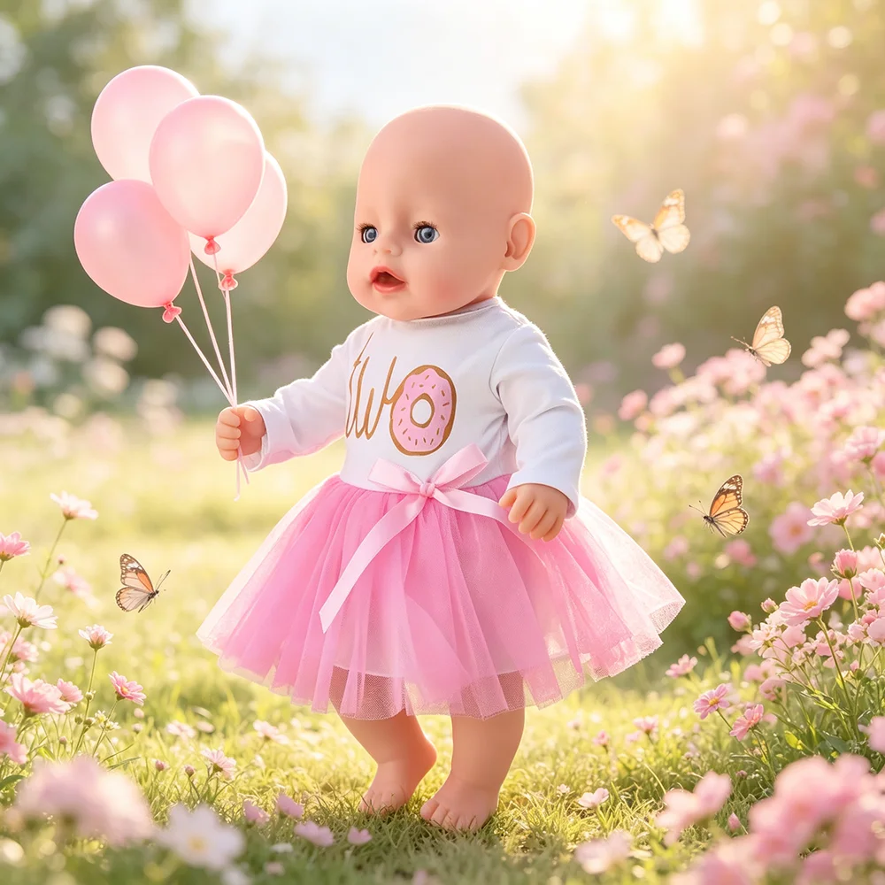 Doll donut pink chiffon dress 43cm doll dress, our generation of American 18 inch girl doll cute dress, doll accessories
Doll donut pink chiffon dress 43cm doll dress, our generation of American 18 inch girl doll cute dress, doll accessories