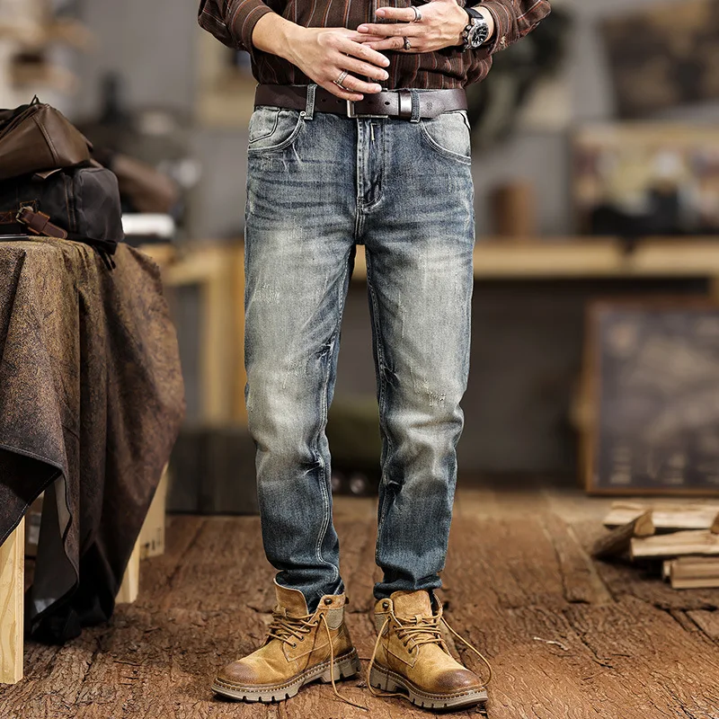 1063 new American retro fashion brand jeans, all-matching casual pants, stretch-scratched figure-flattering straight pants for m
1063 new American retro fashion brand jeans, all-matching casual pants, stretch-scratched figure-flattering straight pants for m