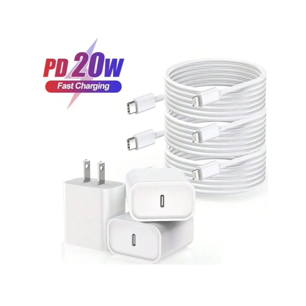 3 In-Group 20W Iphone Fast Charging Set [Charger + 3.3 Feet/ 100 Cm Type-C to Lightning Iphone 14/ 13/ 12/ 11/ XR/ XS/ XS Max
3 In-Group 20W Iphone Fast Charging Set [Charger + 3.3 Feet/ 100 Cm Type-C to Lightning Iphone 14/ 13/ 12/ 11/ XR/ XS/ XS Max