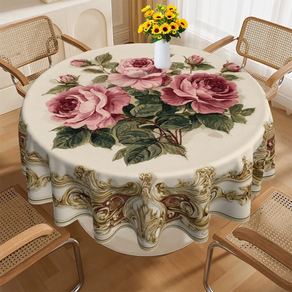 Tablecloth Multi Sizes Round Tablecloth Elegant Floral Rose Pattern For Christmas Easter Celebrations Family Meals Kitchen Living Room Home Decor Decorative Cover Warm Comfort Festive Banquet Dinner Table Top Supply Hotel Party Cafe Indoor Outdoor
Tablecloth Multi Sizes Round Tablecloth Elegant Floral Rose Pattern For Christmas Easter Celebrations Family Meals Kitchen Living Room Home Decor Decorative Cover Warm Comfort Festive Banquet Dinner Table Top Supply Hotel Party Cafe Indoor Outdoor