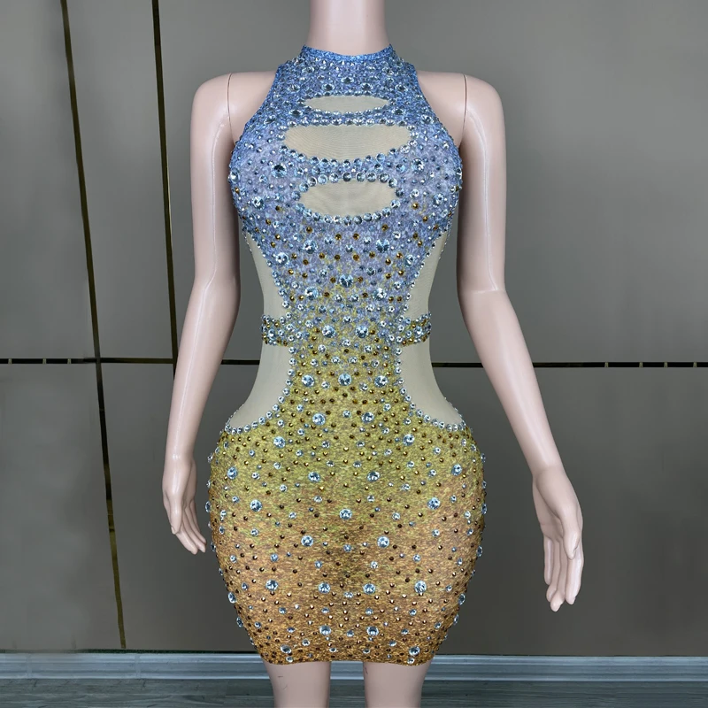 Two Colors Stitching Rhinestones Dress Women'S Party Evening Dresses Birthday Celebrate Costume Stage Festival Outfit XS6957
Two Colors Stitching Rhinestones Dress Women'S Party Evening Dresses Birthday Celebrate Costume Stage Festival Outfit XS6957