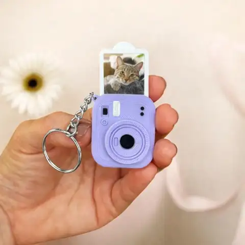 Portable Mini Camera Keychain Metal Key Ring Decorative 3D Print Camera Pendant Lightweight Multipurpose Bag Hanging Ornament