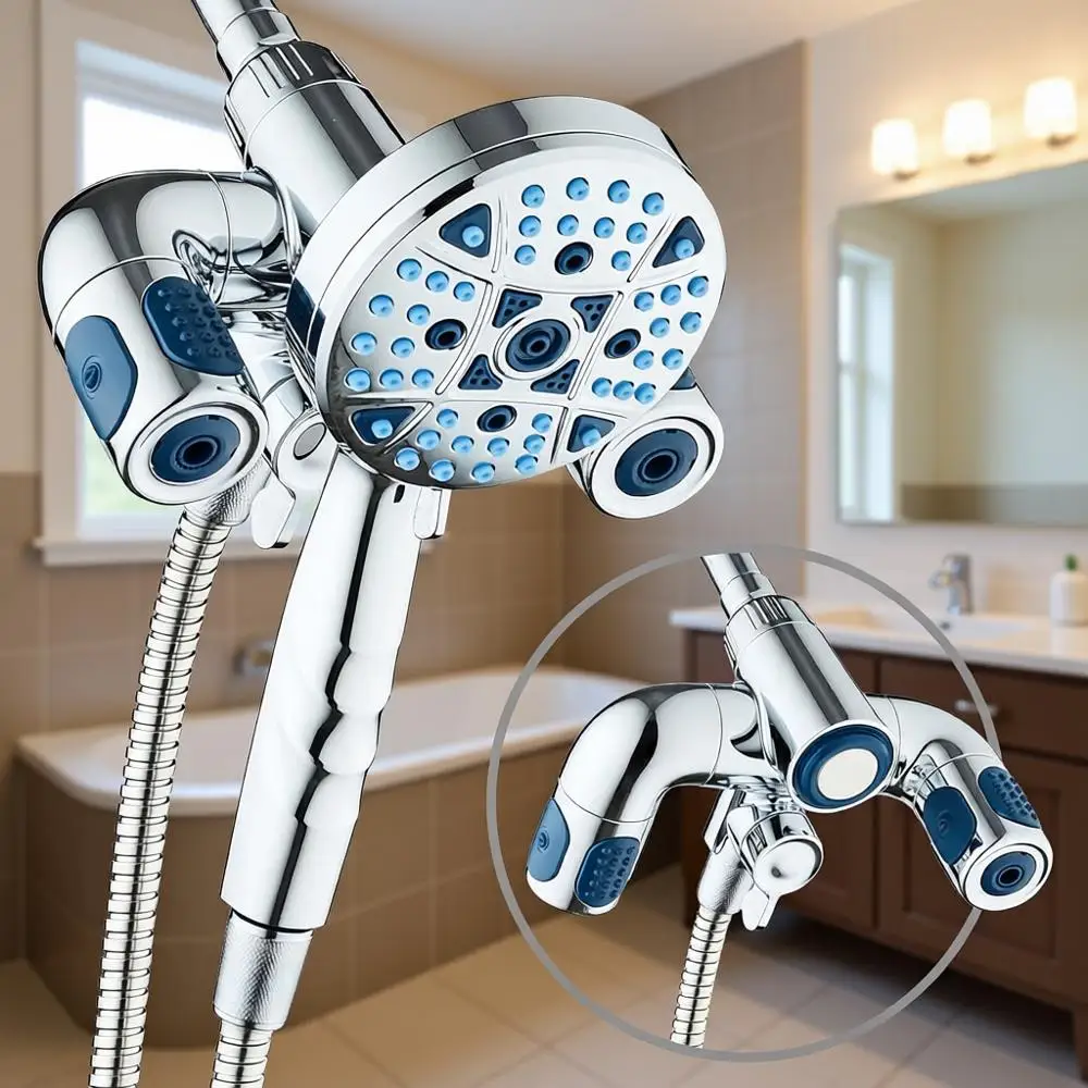 High Purity Multi Zone 208 Setting Shower & Handheld 3-way Combo System - Magnetic Docking Handle, Stay-Clean Jets, 6ft Metal Ho
High Purity Multi Zone 208 Setting Shower & Handheld 3-way Combo System - Magnetic Docking Handle, Stay-Clean Jets, 6ft Metal Ho