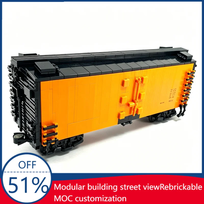 786PCS MOC 1:48 Scale 40 Ft Wood Side Reefer Boxcar Santa Fe Railway Refrigerated Freight Car Building Blocks Education Toy Gift
786PCS MOC 1:48 Scale 40 Ft Wood Side Reefer Boxcar Santa Fe Railway Refrigerated Freight Car Building Blocks Education Toy Gift