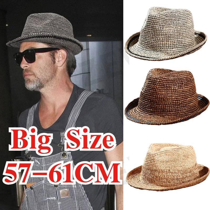 New Big Head Panaman Straw Hat with Foldable Straw Woven Hat Plus Size 61cm XL Men Jazz Top Sun Protection Sun Women Shading Hat
New Big Head Panaman Straw Hat with Foldable Straw Woven Hat Plus Size 61cm XL Men Jazz Top Sun Protection Sun Women Shading Hat