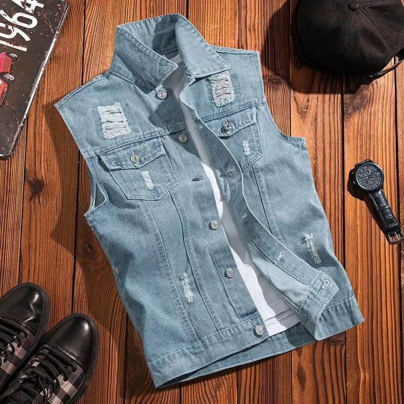 Hong Kong Inspired Vintage Denim Vest Oversized Casual Streetwear Brand Sleeveless Cape for Boys Young Men
Hong Kong Inspired Vintage Denim Vest Oversized Casual Streetwear Brand Sleeveless Cape for Boys Young Men