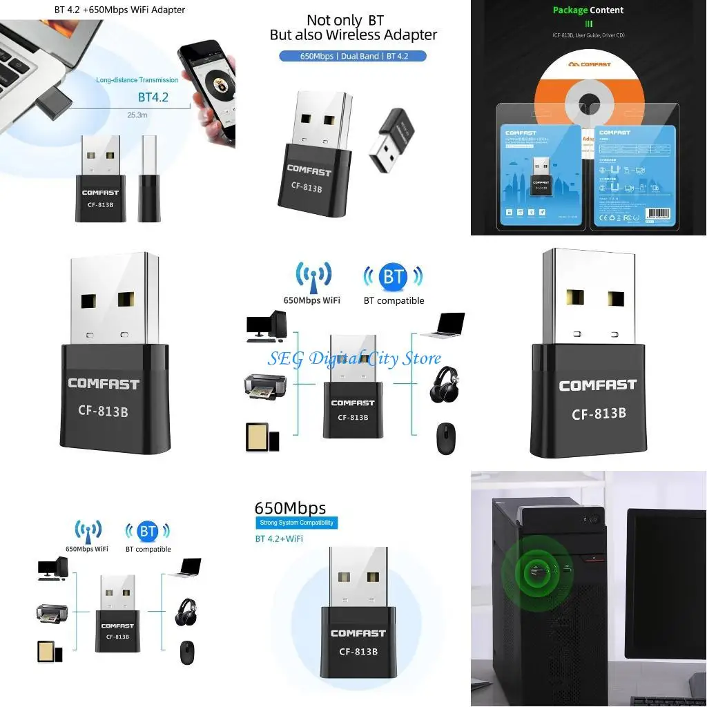 U75B 813B 2.4+5Ghz USB Adapter BT4.2 Mini Networking Card 650M for PC Laptop
U75B 813B 2.4+5Ghz USB Adapter BT4.2 Mini Networking Card 650M for PC Laptop